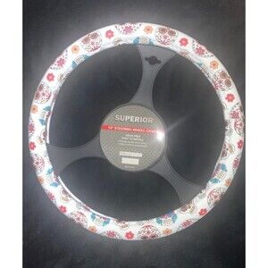 Sugar Skulls Day of the Dead Car Halloween Steering Wheel Cover